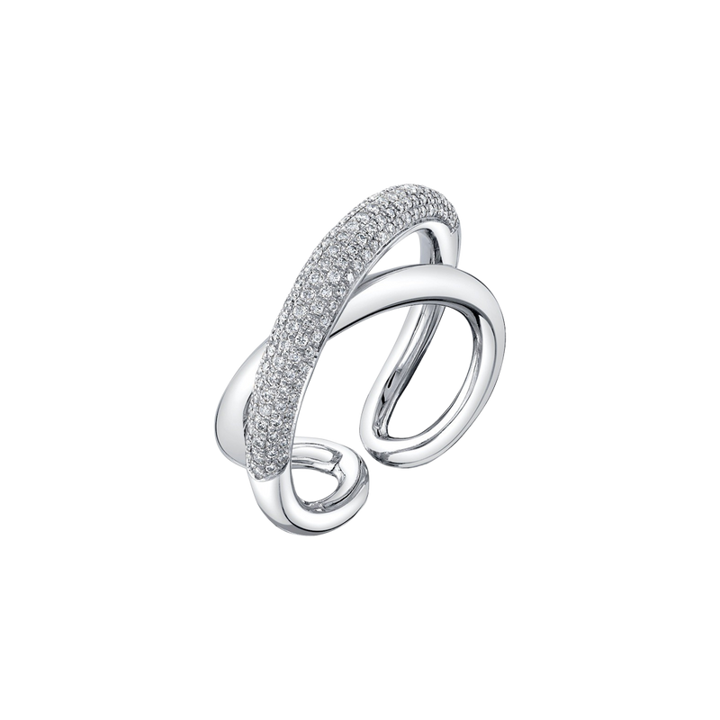 Twisted Ring with White Pavé Diamonds - Gabriela Artigas