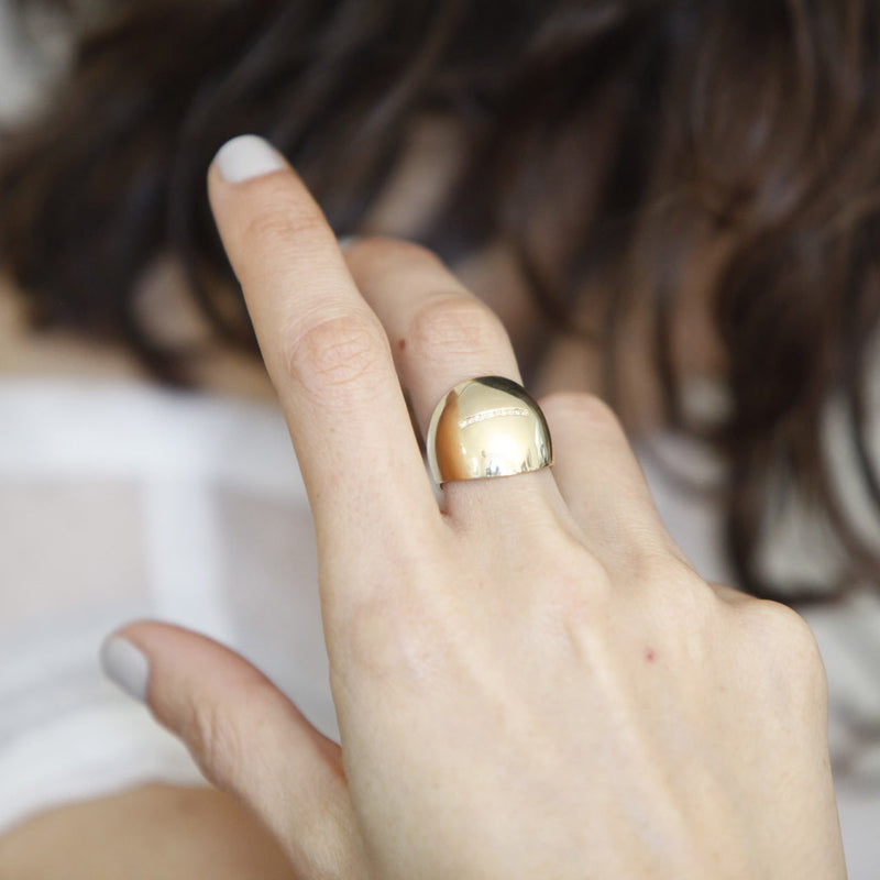 Dome Ring With White Pavé Diamonds - Gabriela Artigas