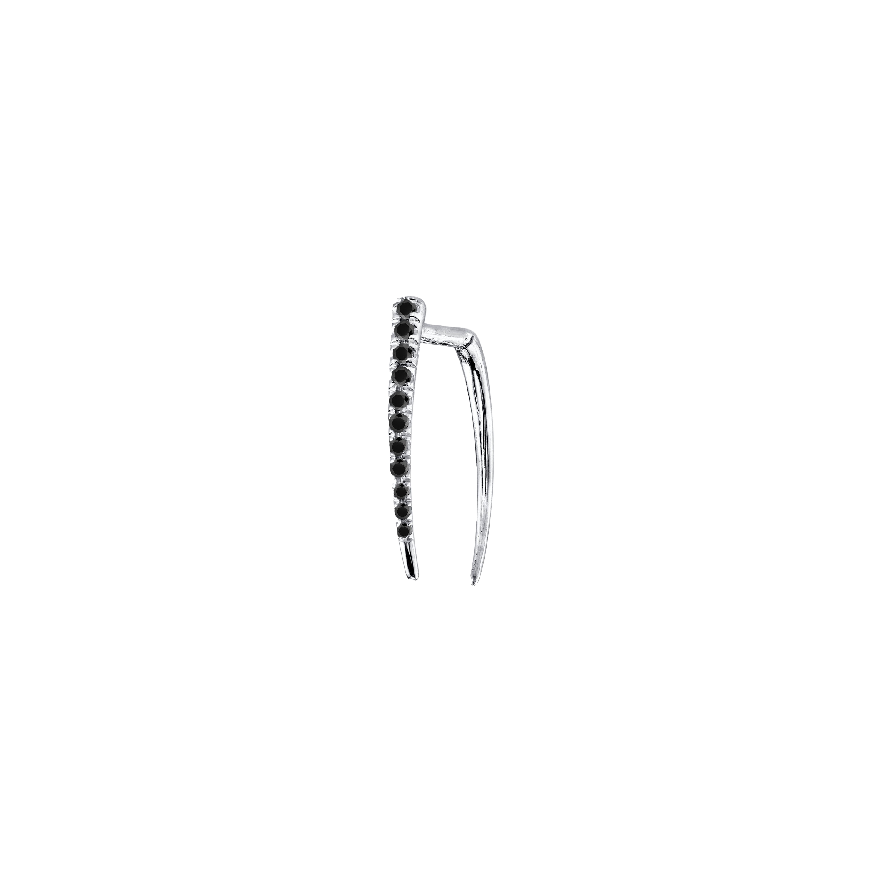 Classic Infinite Tusk Earring with Black Pavé Diamonds - Gabriela Artigas