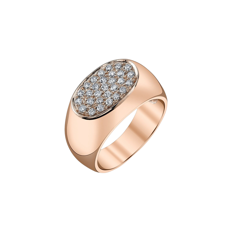 Signet Ring with White Pavé Diamonds - Gabriela Artigas