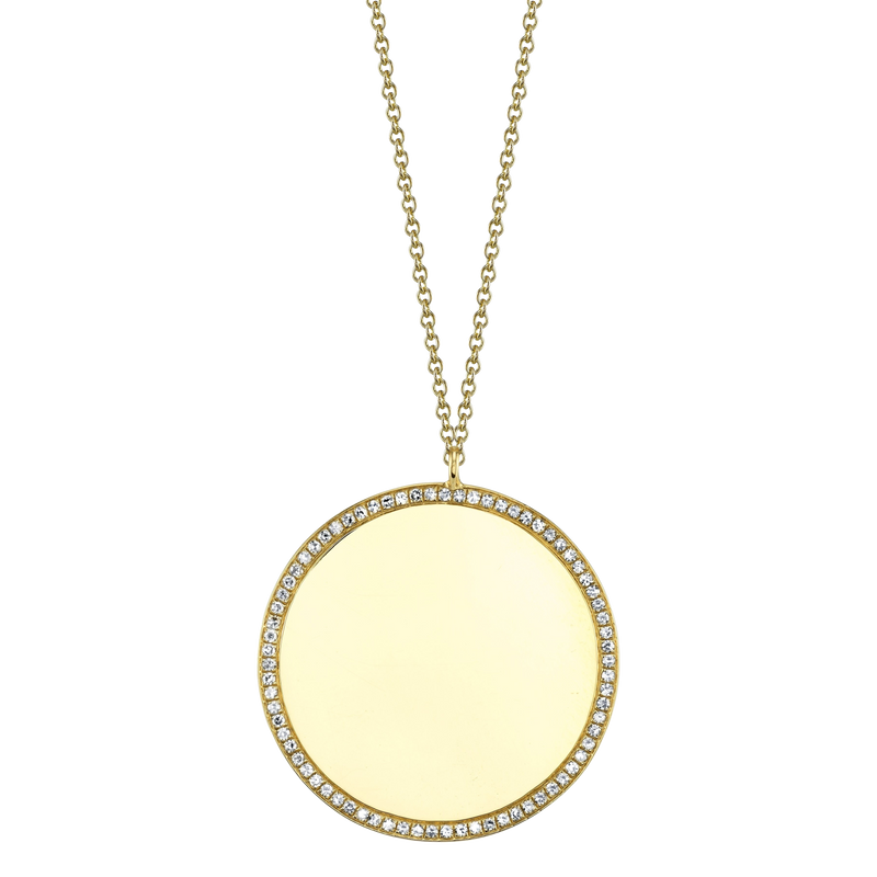 Small Disc Necklace with White Pavé Diamonds - Gabriela Artigas